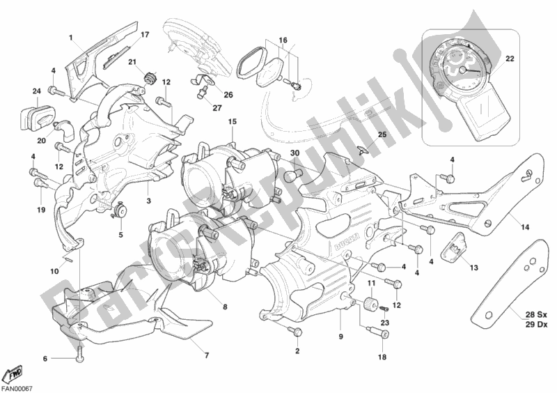 Todas las partes para Faro de Ducati Superbike 999 S 2004